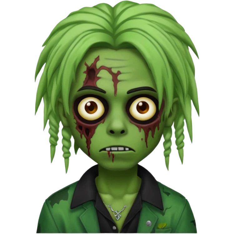 zombie playboy carti emo with dreads green skin emoji
