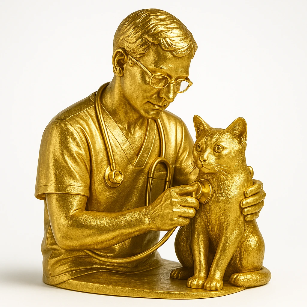 veterinarian examining a cat emoji