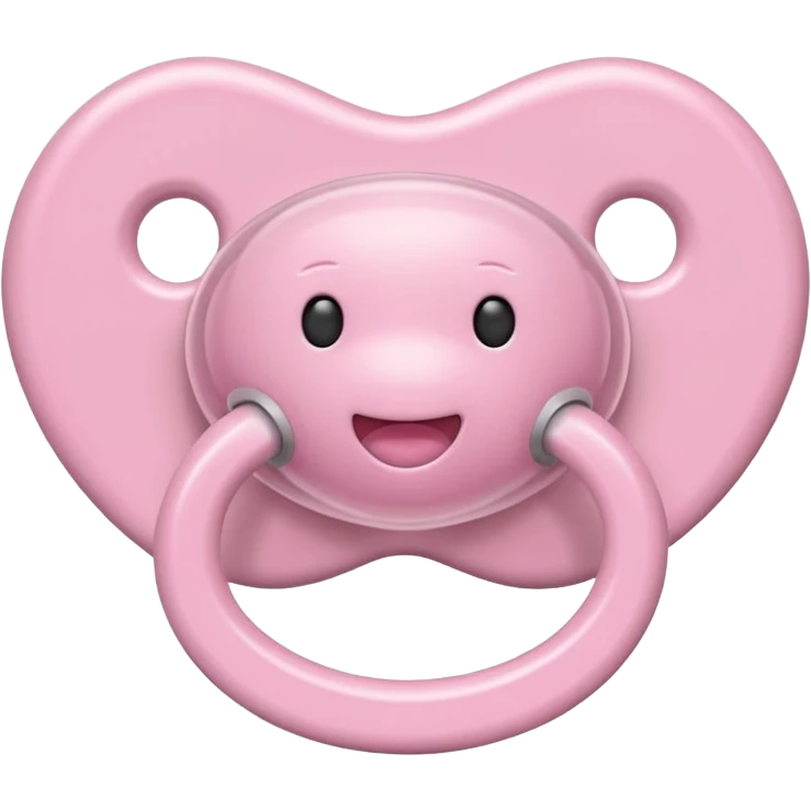 Fully realistic light pink pacifier with no face on it emoji