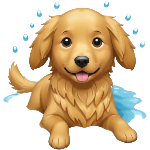 Dog wearing swimmies emoji