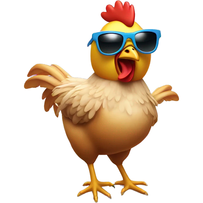 chicken with sunglasses dancing rave lights emoji