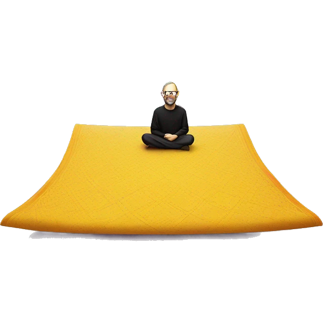 steve jobs as a yellow emoji on a magic carpet  emoji