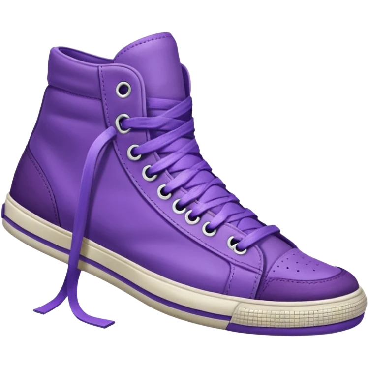 Still lufe, realistic detailed, purple high top sneakers 1990 emoji