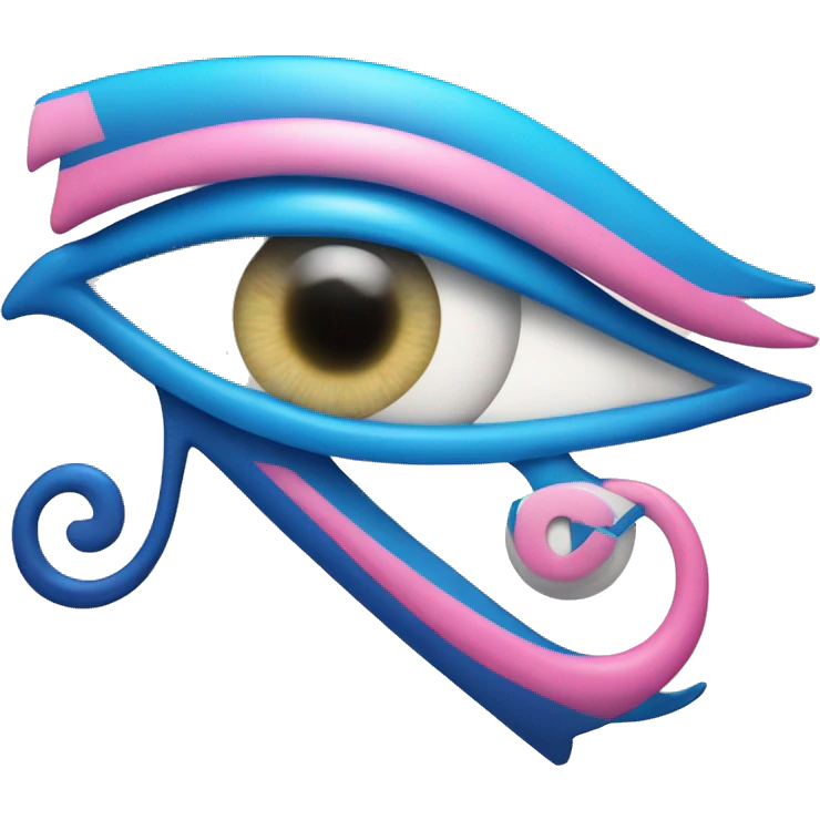 eye of horus with transgender pink and blue inside the transgender symbol emoji