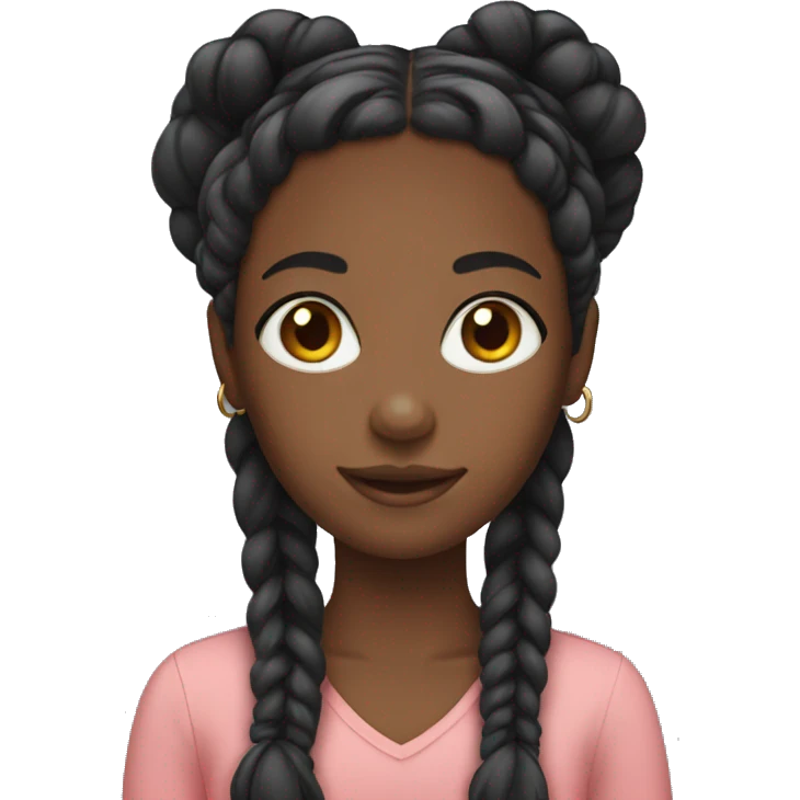 a black girl with braids  emoji