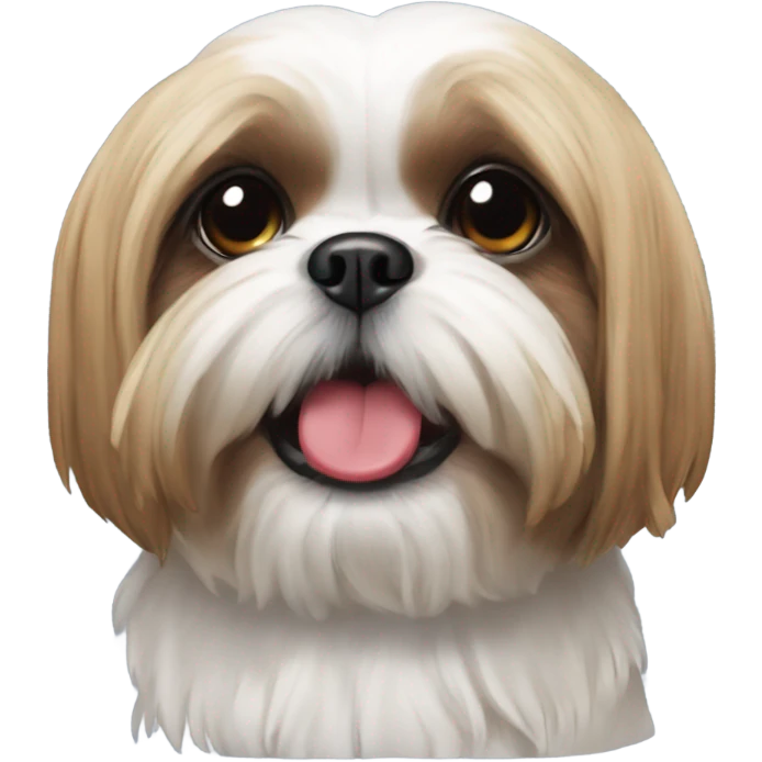 Shih tzu with 🎾in mouth  emoji