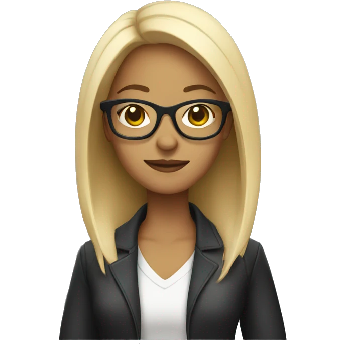 woman with glasses looking cool emoji