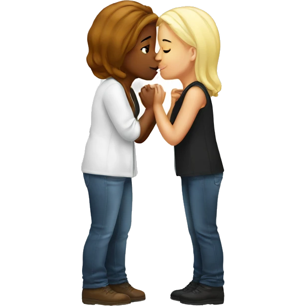 2 lesbians kissing white emoji