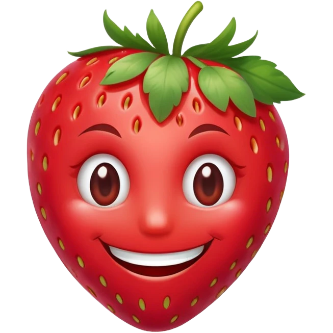Happy smile with strawberries instead of eyes  emoji
