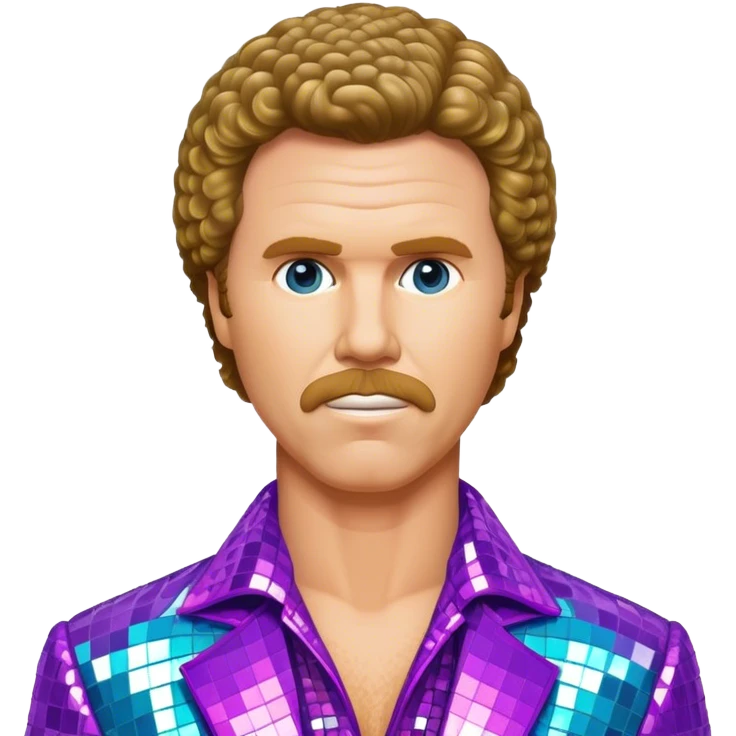 will ferrel with disco outfit emoji
