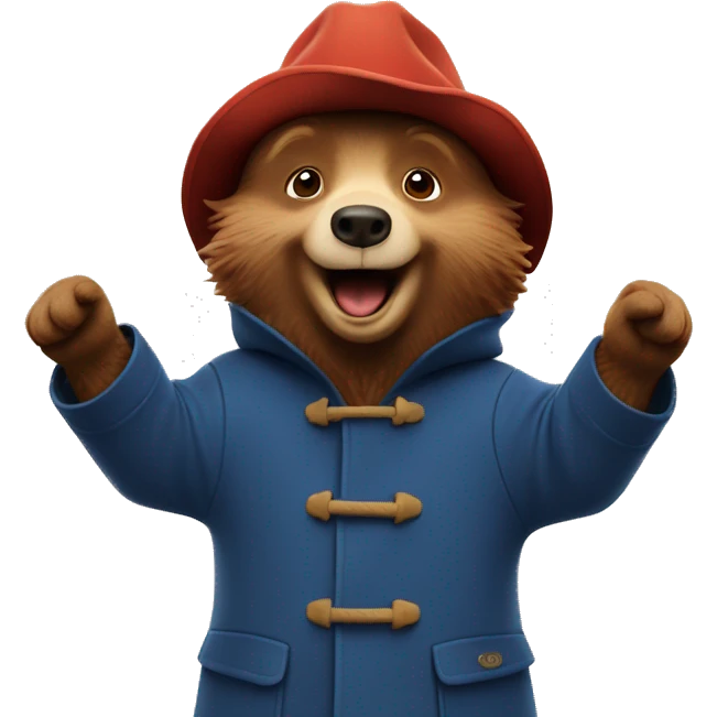 Paddington bear looking excited  emoji