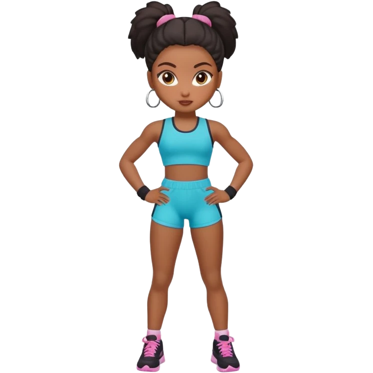 Black gym girl cute bratz doll emoji
