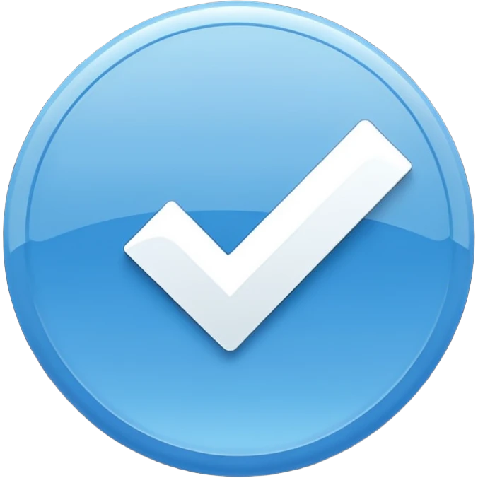 Un circulo azul con un visto blanco emoji