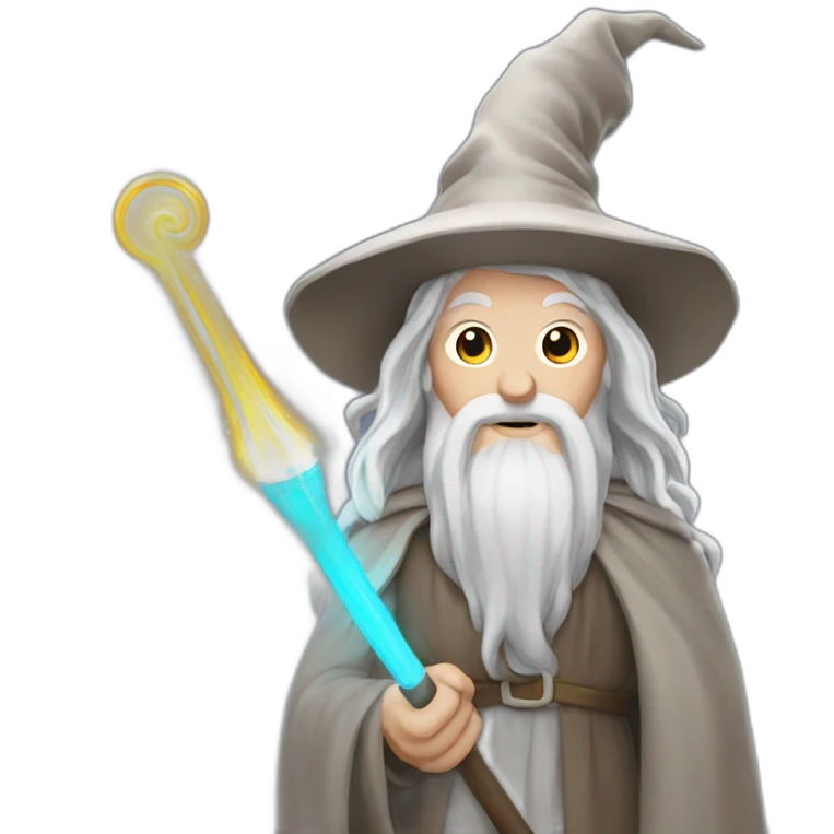 Gandalf with a glowing magic stick emoji
