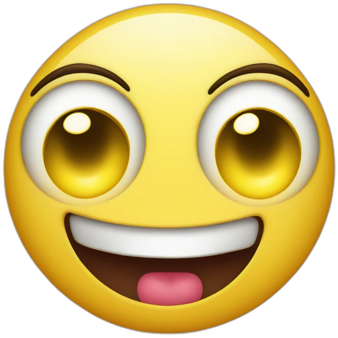 Yellow emoji grinning face with big eyes emoji