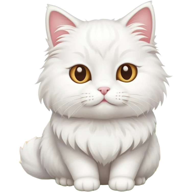 White rural cat with farm background emoji