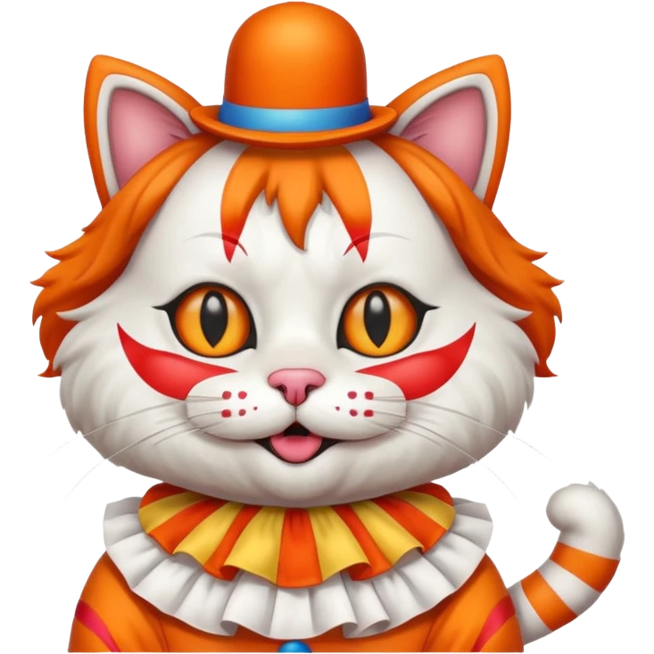 Cat with a clown outfit emoji