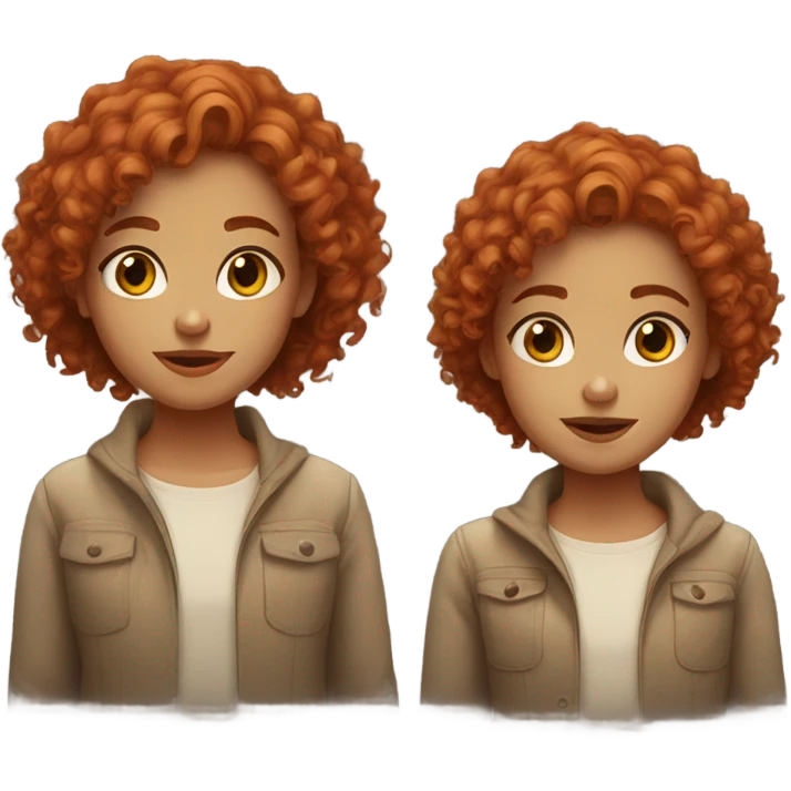 Girl with Curly red hair and hazel eyes emoji