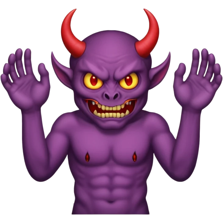 A demon with 2 hands 1 is holding 9 and the other 1 is holding 11 emoji