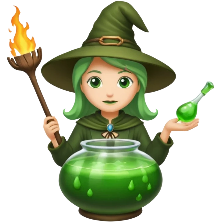 green witch cooking potion emoji