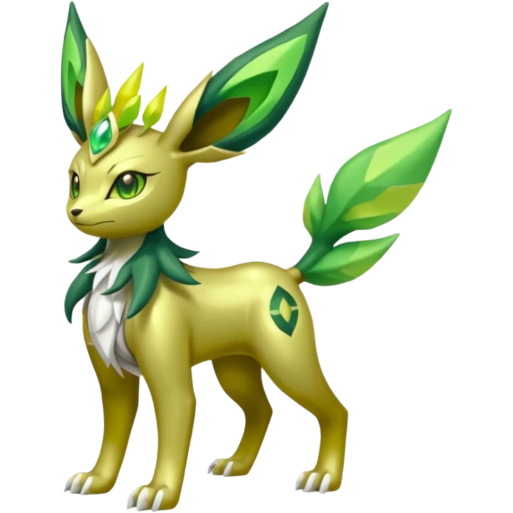Shiny 4-legged Electrike-Virizion-Zygarde-Leafeon-fusion, full body emoji