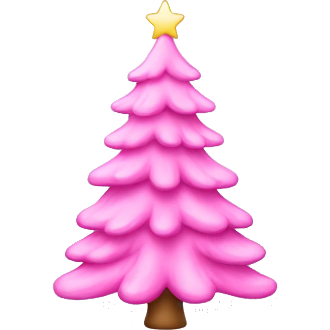 Pink Christmas tree emoji