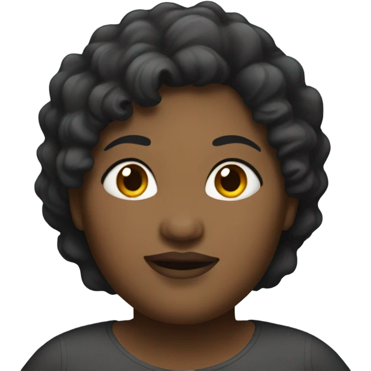 Fat black lady ￼with short hair  emoji