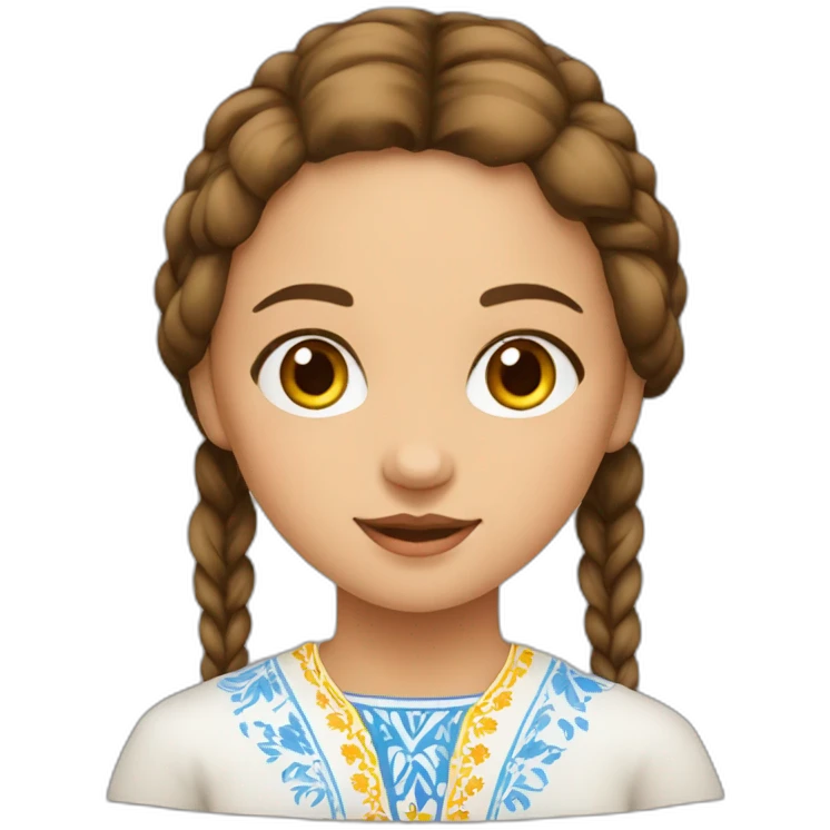 ukrainian-girl-brown-in-vyshyvanka emoji
