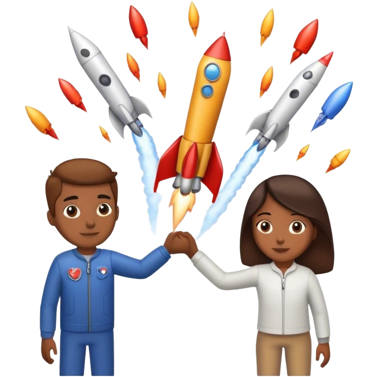 rocket friendship love in the sky emoji