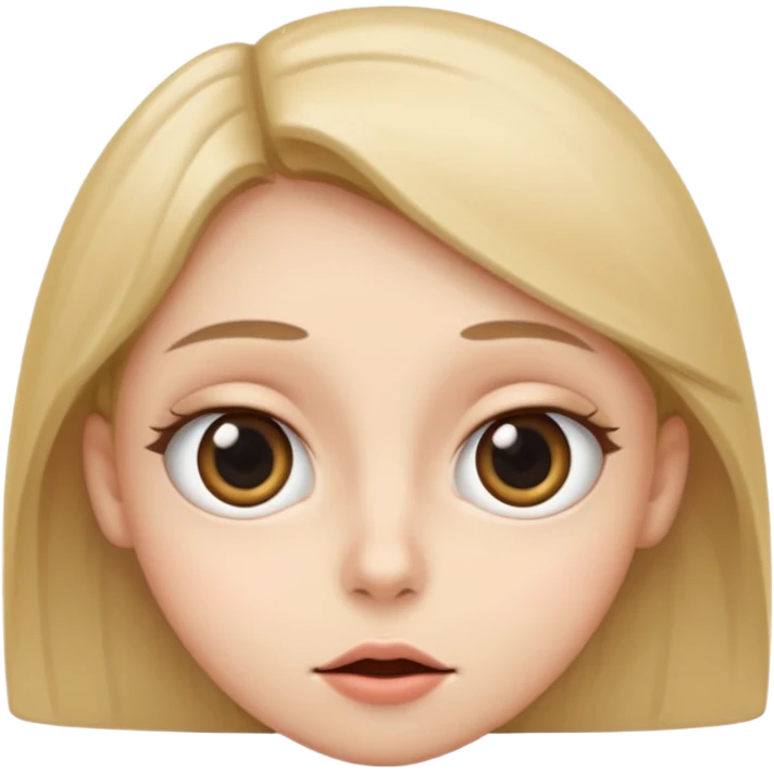 Big eyes and a straight line mouth emoji