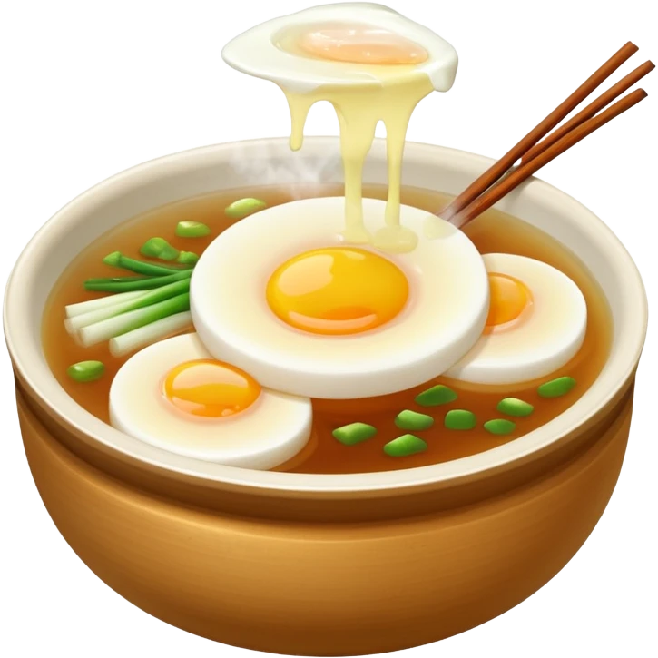 Make an emoji of tteokguk, a traditional Korean food. emoji