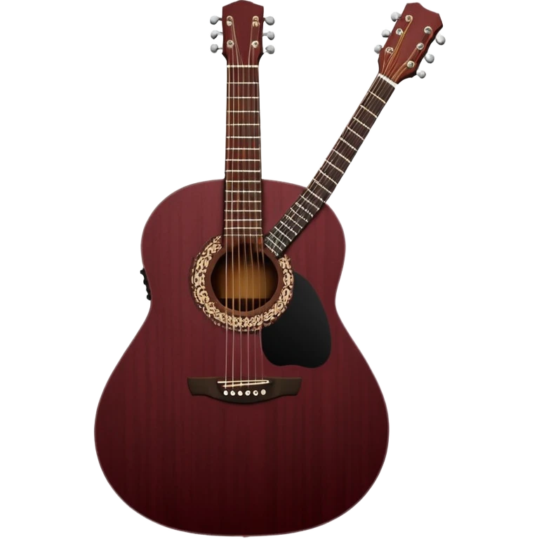 dark maroon acoustic guitar with black lace details emoji