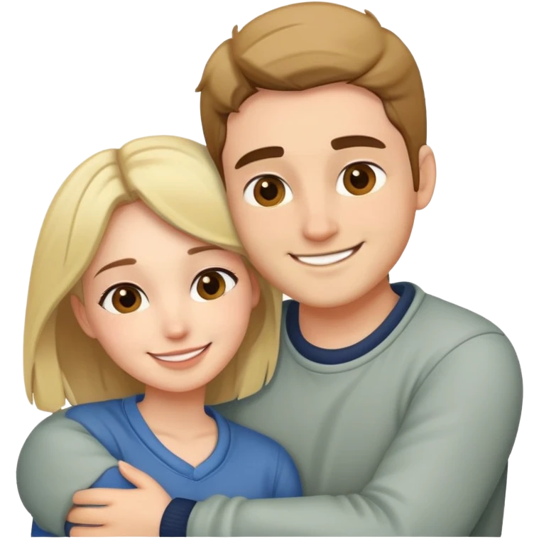 couple hug with warm smiles emoji