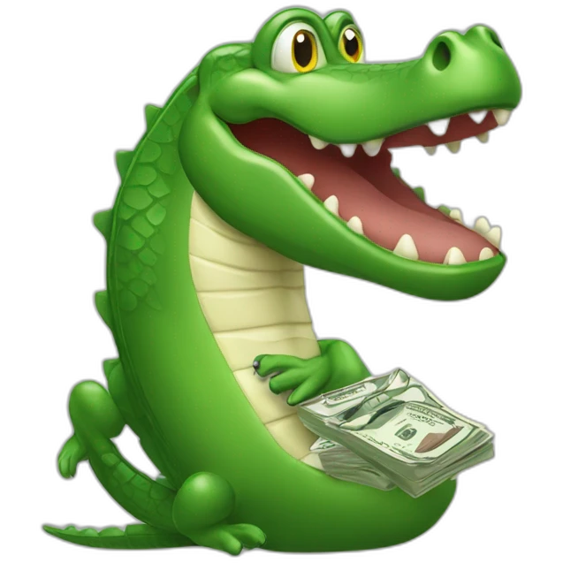 cash alligator money dollars emoji