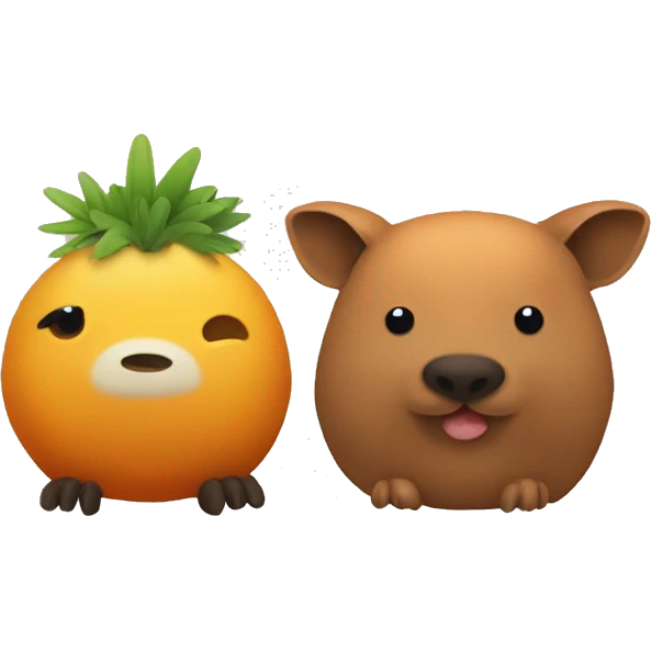 Kapibara and orenges emoji