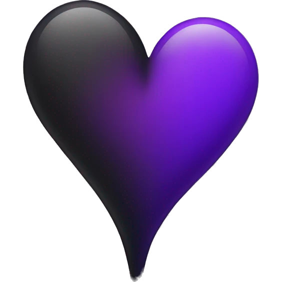 Half black and Purple Heart emoji