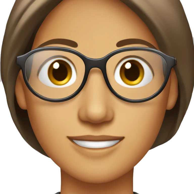 Lentes ovalados cafés femeninos emoji