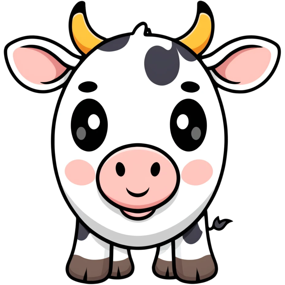 cute cow face with big eyes emoji