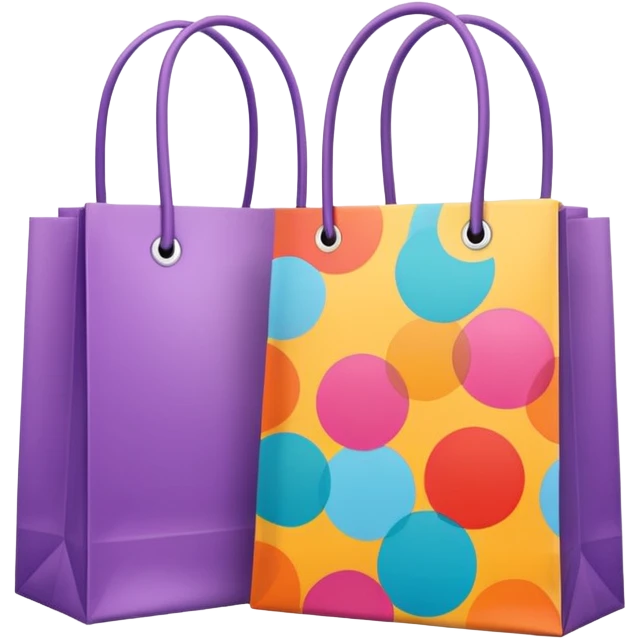 2 aesthetic shopping bag with pattern emoji
