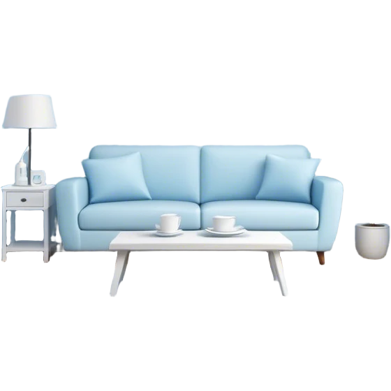 Minimalist style living room in baby blue  emoji