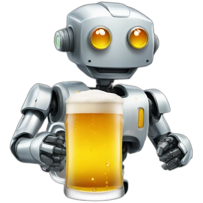 Robot drinking beer emoji