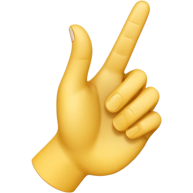 A 3D emoji in iOS emoji aesthetic style of a hand making a trigger-like gesture, with the index finger extended forward and the thumb raised upward, other fingers folded, clean white background, glossy and smooth Apple-style design

 emoji