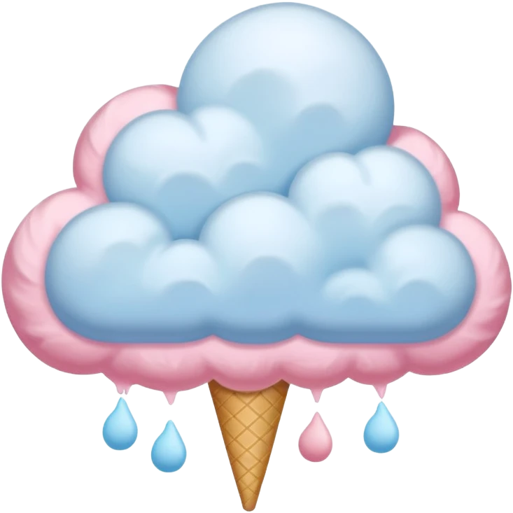 Clouds pastel colored like cotton candy emoji