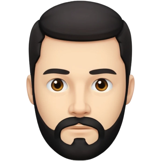 Hombre blanco con barba negra emoji