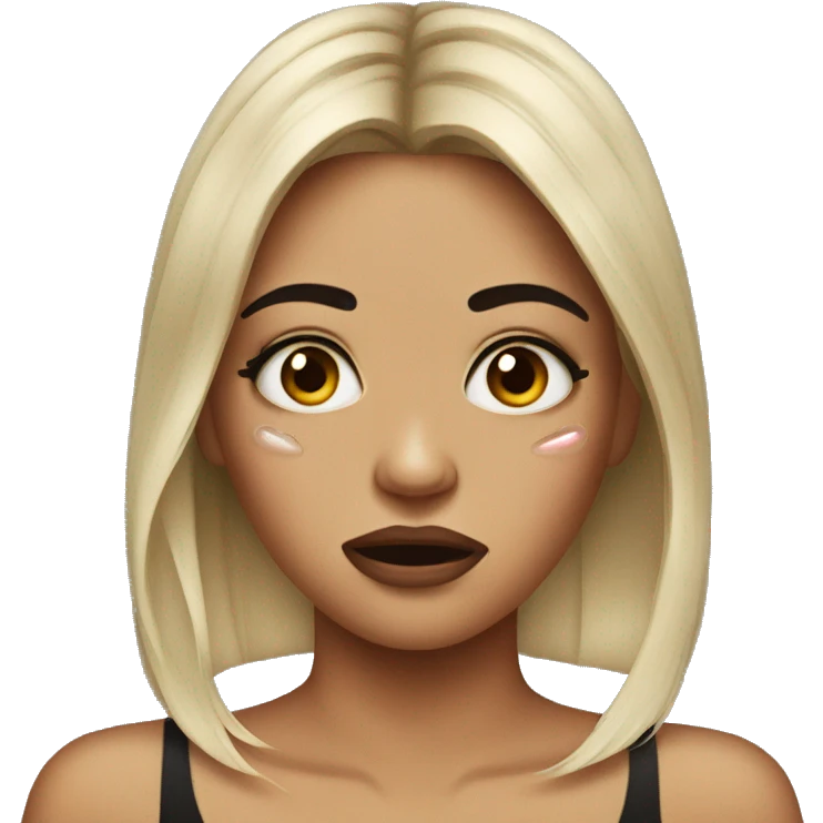 Crying girl with makeup  emoji