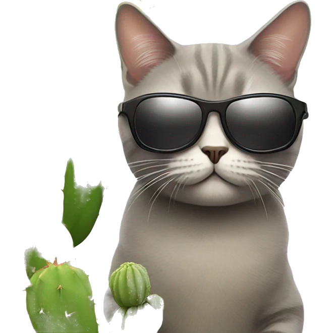 Catcus wearing sunglasses emoji