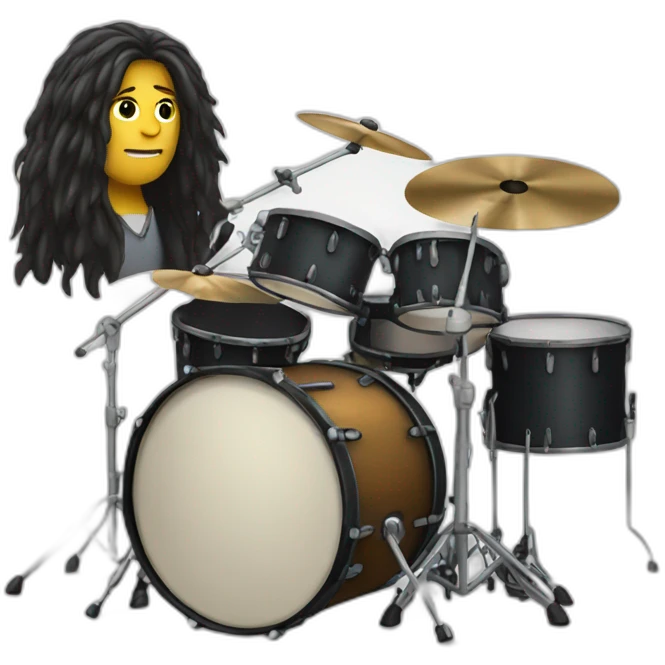 a long haired drummer emoji