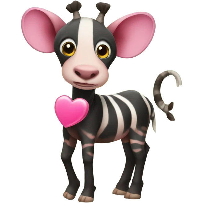 okapi holding a pink heart emoji