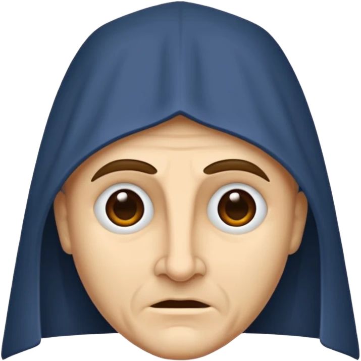 visage d'un pretre chauve catholique du moyen age emoji