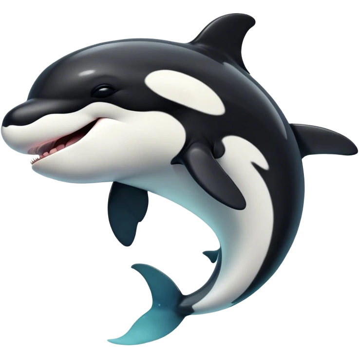 Cinematic Cute Yawning orca Portrait Emoji, Head tilted slightly with a dramatic, wide-open yawn, showcasing a sleek black-and-white body with gently relaxed fins and sleepy, half-closed eyes, Simplified yet irresistibly adorable features, highly detailed, glowing with a soft, cozy marine glow, high shine, relaxed yet expressive, stylized with a dash of whimsical deep-sea charm, soft glowing outline, capturing the essence of a drowsy yet affectionate orca that appears ready to stretch out in the waves for a nap! emoji